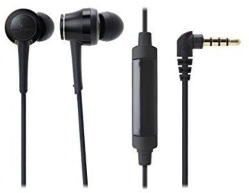 Audio Technica ATH-CKR70ISBK - Sound Reality in-ear high-resolution audio headphones with in-line mic and control, black