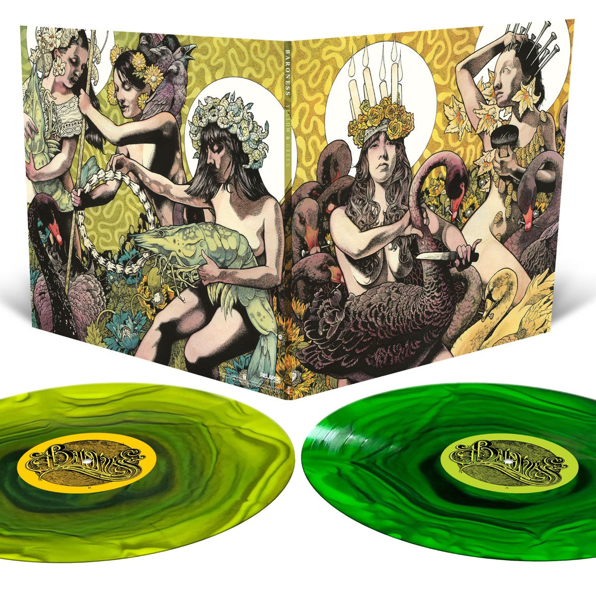 Baroness Yellow & Green Record (Neon Green & Yellow, Milky Clear and Black Ripple Effect Colored Vinyl) (2 Lp's)